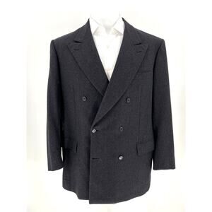 Brioni Charcoal Wool Double Breasted Sport Coat - Size 44R